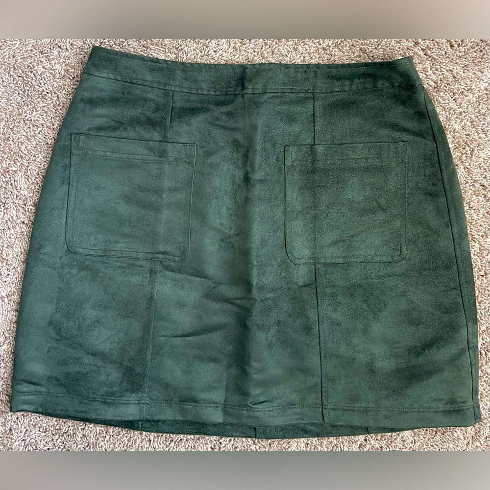 Old Navy Green Suede-Like Skirt